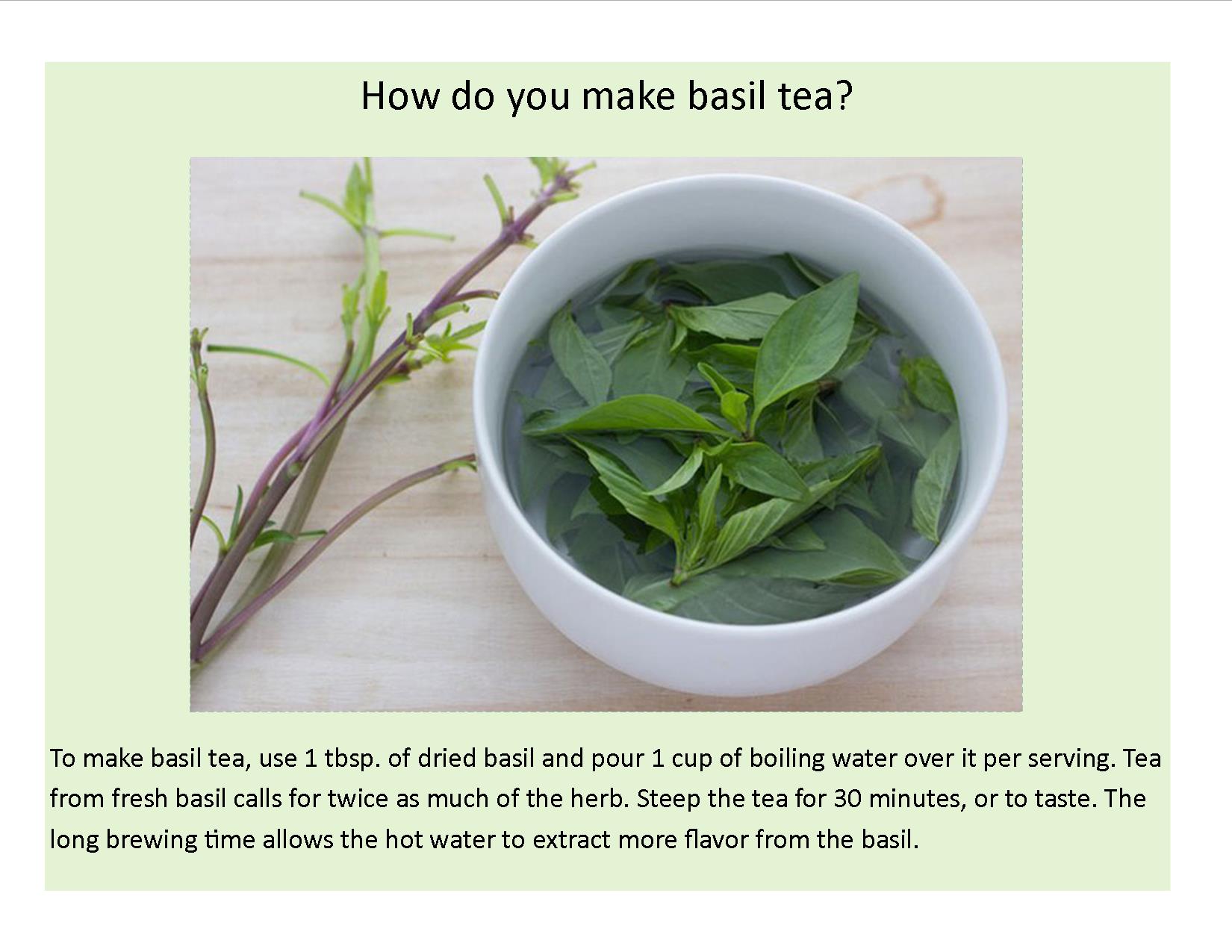 How do you make basil tea